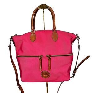 DOONEY & BOURKE Satchel Shoulder Crossbody Bag Nylon Large Pocket Pink